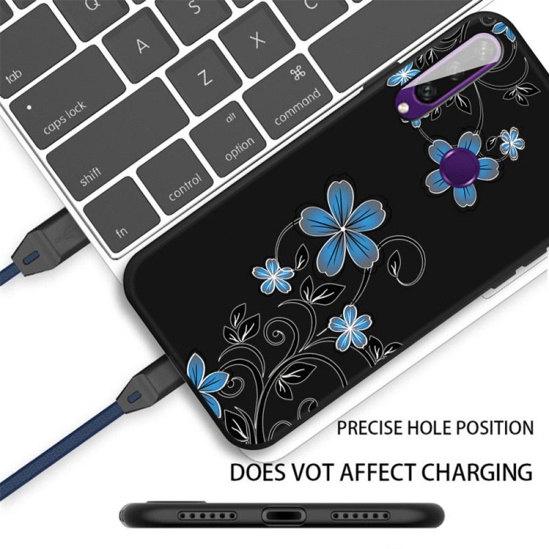 Coque Huawei Y6p Fleurs Bleues