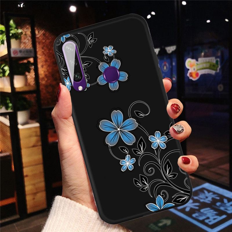 Coque Huawei Y6p Fleurs Bleues