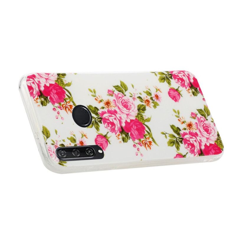 Coque Huawei Y6p Fleurs Liberty Fluorescente