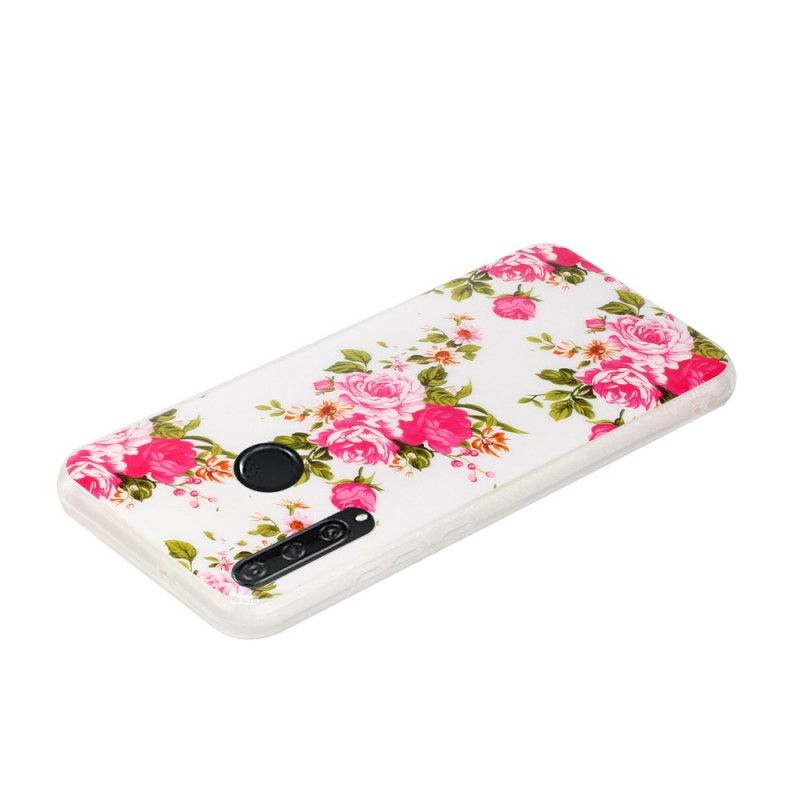 Coque Huawei Y6p Fleurs Liberty Fluorescente