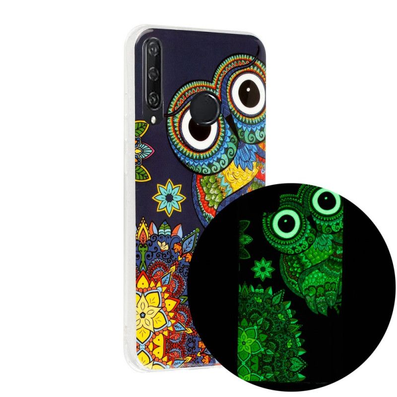 Coque Huawei Y6p Hibou Mandala Fluorescente