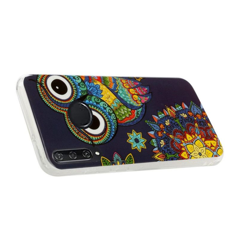 Coque Huawei Y6p Hibou Mandala Fluorescente