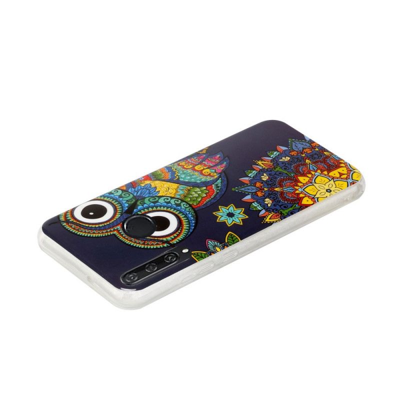 Coque Huawei Y6p Hibou Mandala Fluorescente