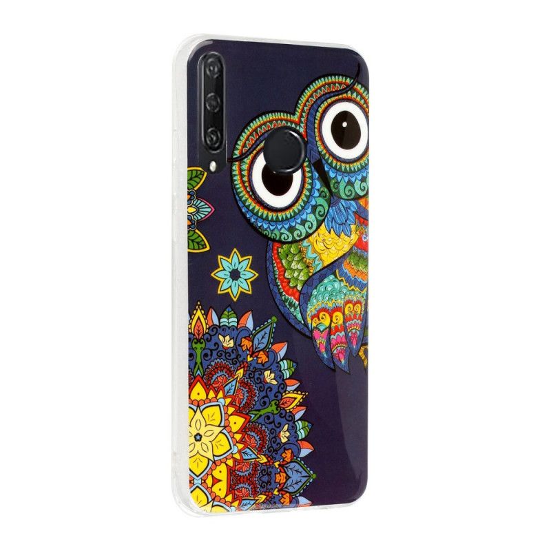 Coque Huawei Y6p Hibou Mandala Fluorescente