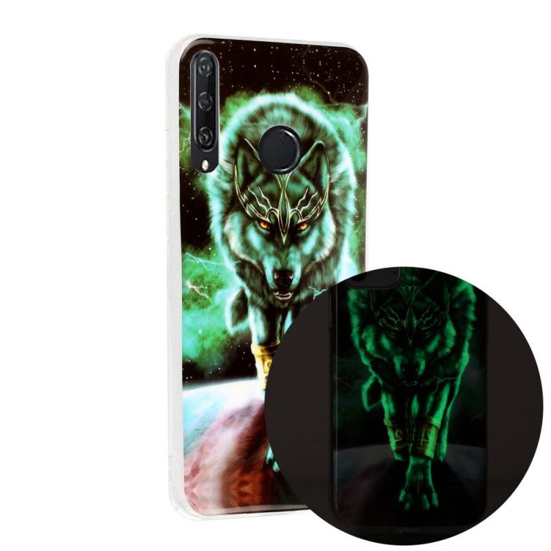 Coque Huawei Y6p Série Loup Fluorescente