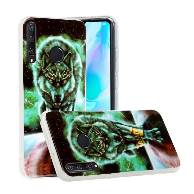 Coque Huawei Y6p Série Loup Fluorescente