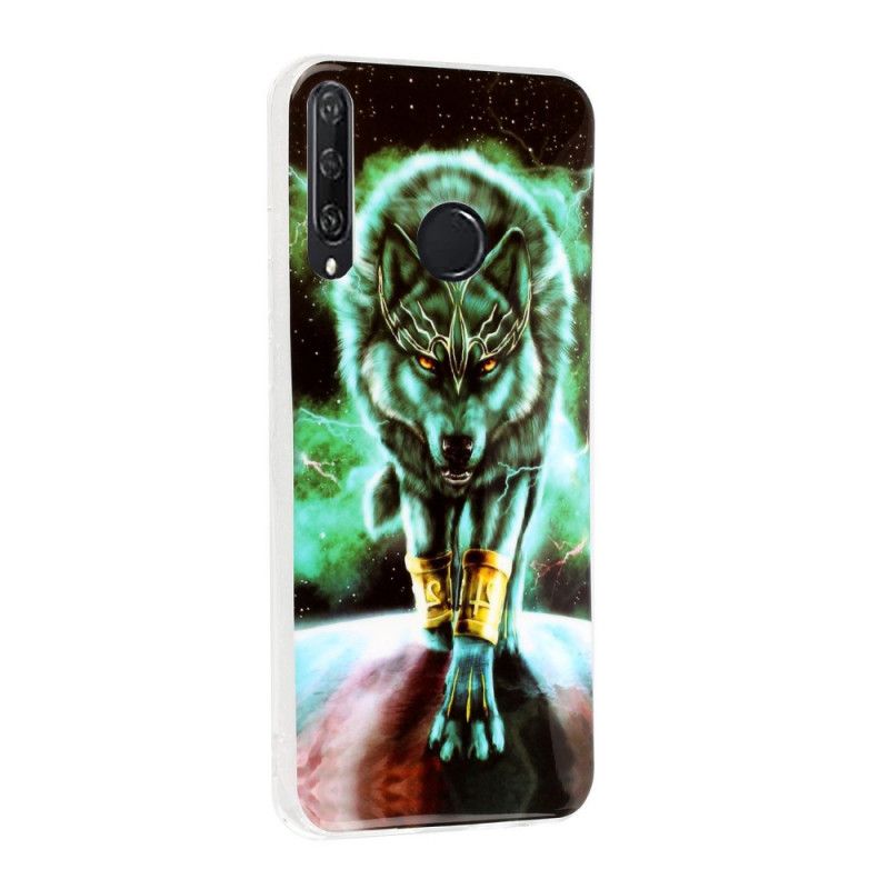 Coque Huawei Y6p Série Loup Fluorescente