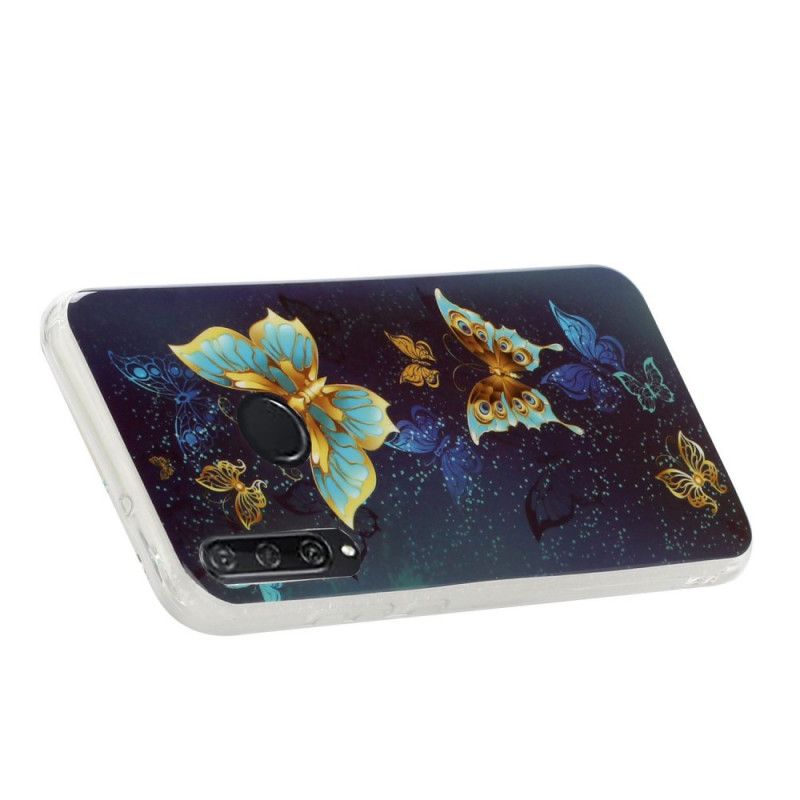 Coque Huawei Y6p Série Papillons Fluorescente