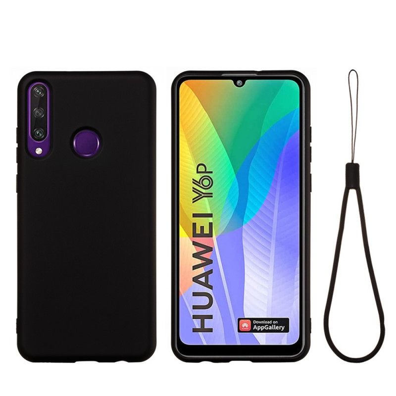 Coque Huawei Y6p Silicone Liquide Avec Lanière