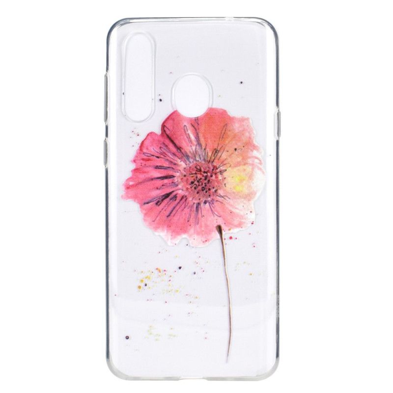 Coque Huawei Y6p Transparente Coquelicot Aquarelle