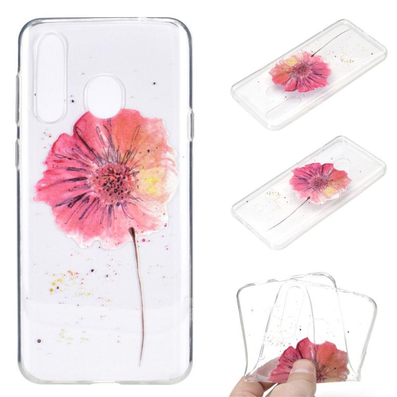 Coque Huawei Y6p Transparente Coquelicot Aquarelle