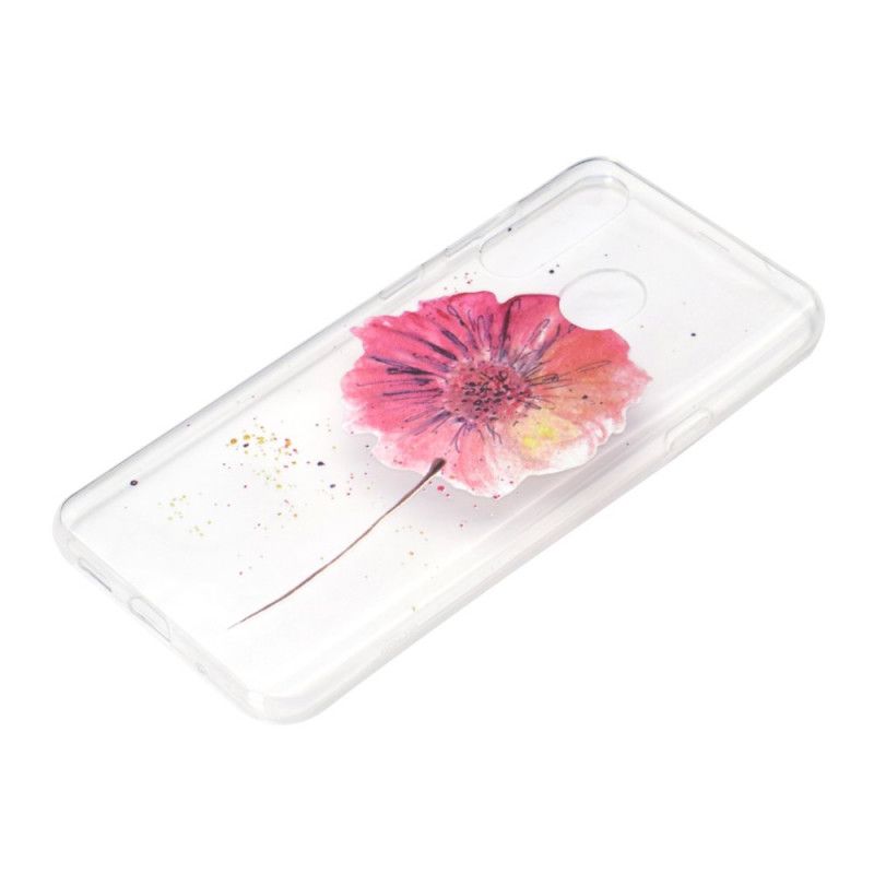 Coque Huawei Y6p Transparente Coquelicot Aquarelle