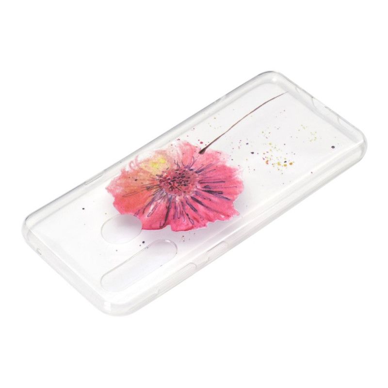 Coque Huawei Y6p Transparente Coquelicot Aquarelle