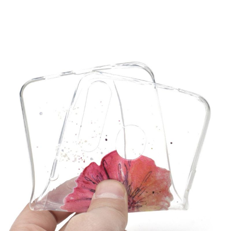 Coque Huawei Y6p Transparente Coquelicot Aquarelle