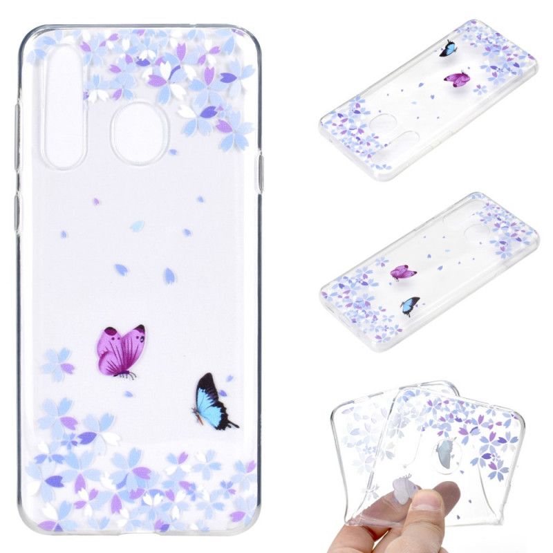 Coque Huawei Y6p Transparente Papillons Et Fleurs