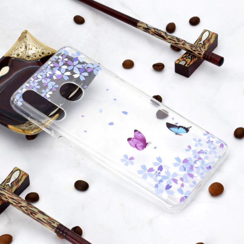 Coque Huawei Y6p Transparente Papillons Et Fleurs