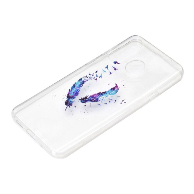 Coque Huawei Y6p Transparente Plumes