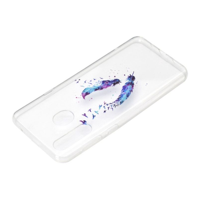 Coque Huawei Y6p Transparente Plumes