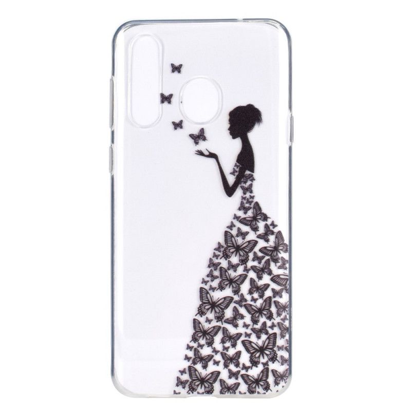 Coque Huawei Y6p Transparente Robe Papillons