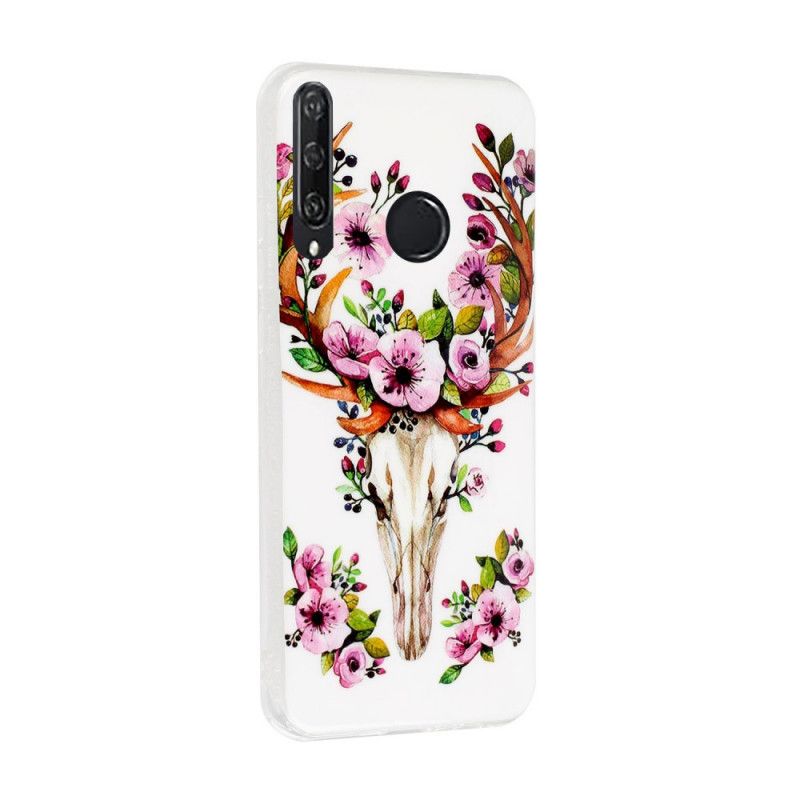 Coque Huawei Y6p Wapiti Fleuri Fluorescente