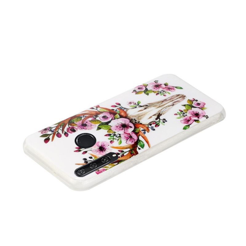 Coque Huawei Y6p Wapiti Fleuri Fluorescente