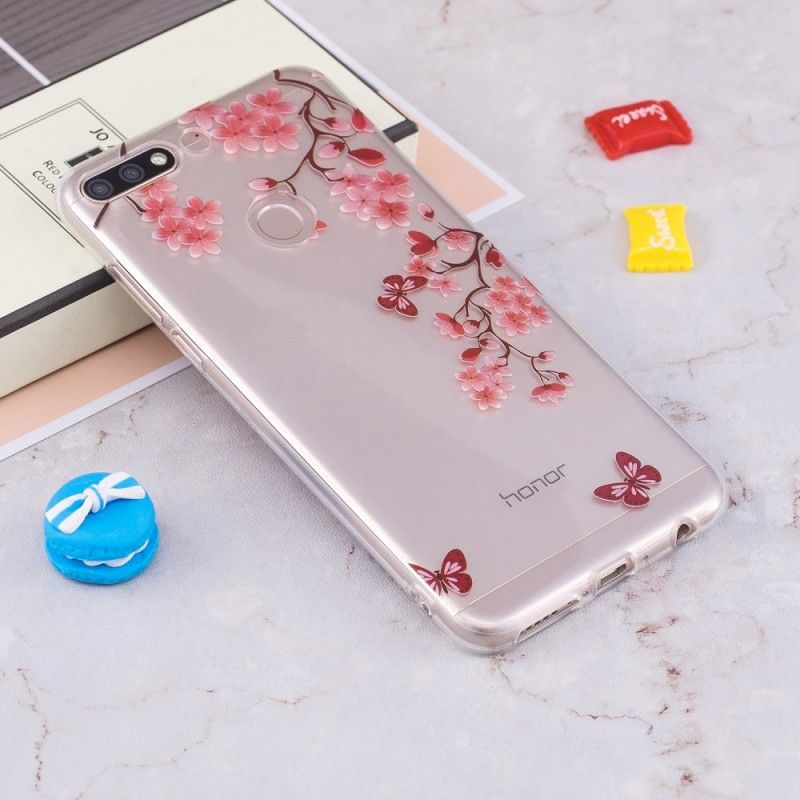 Coque Huawei Y7 2018 / Honor 7c Transparente Arbre Fleuri