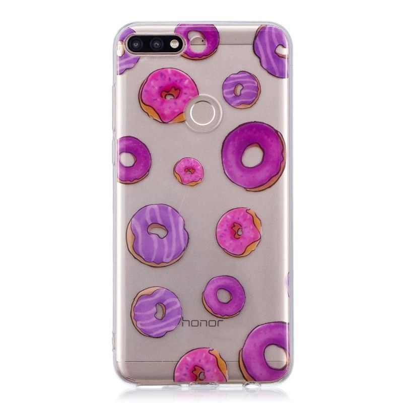 Coque Huawei Y7 2018 / Honor 7c Transparente Fan De Donuts