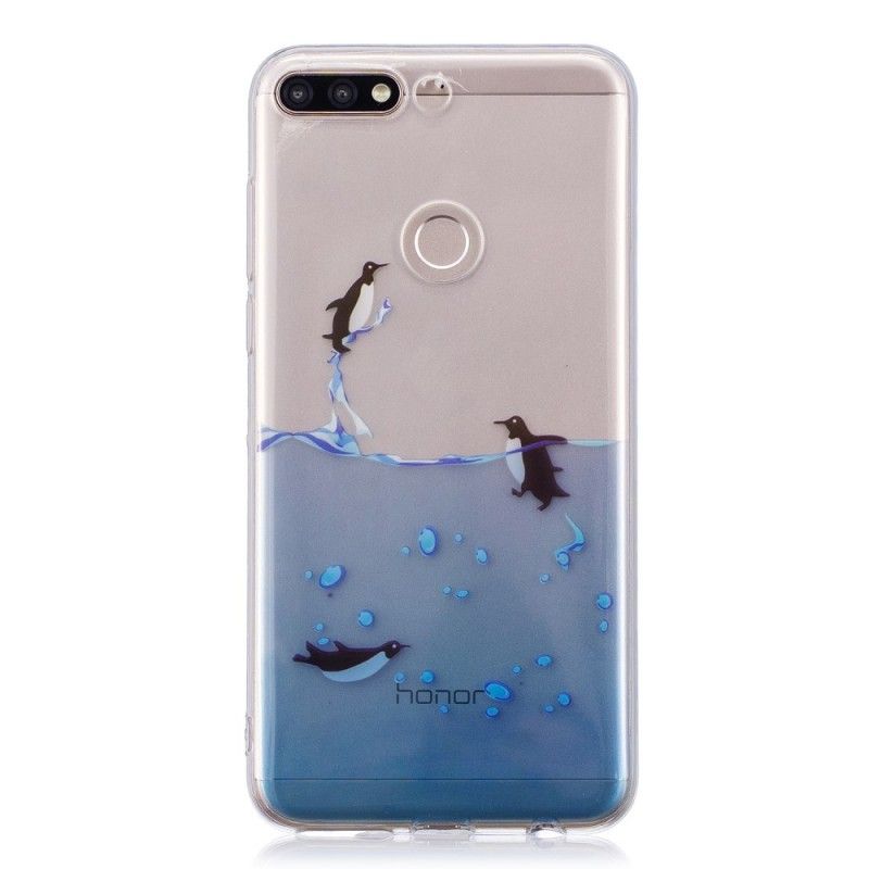 Coque Huawei Y7 2018 / Honor 7c Transparente Jeu De Pingouins