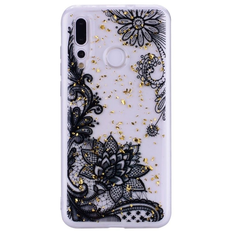 Coque Huawei Y7 2019 Dentelle Et Poussière D'or