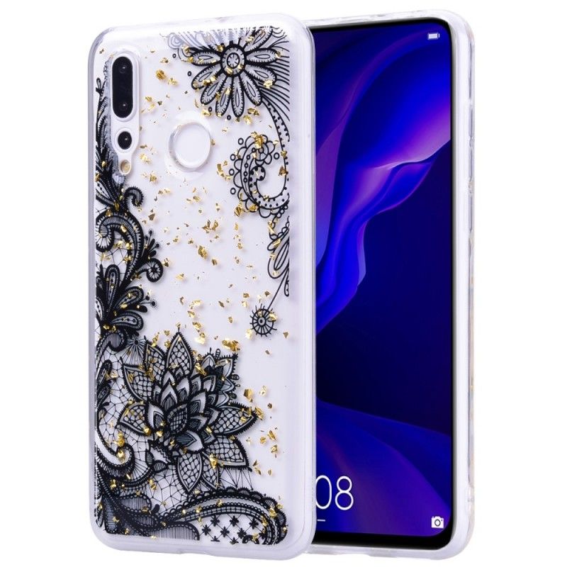 Coque Huawei Y7 2019 Dentelle Et Poussière D'or