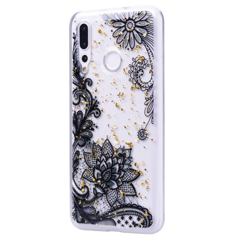 Coque Huawei Y7 2019 Dentelle Et Poussière D'or