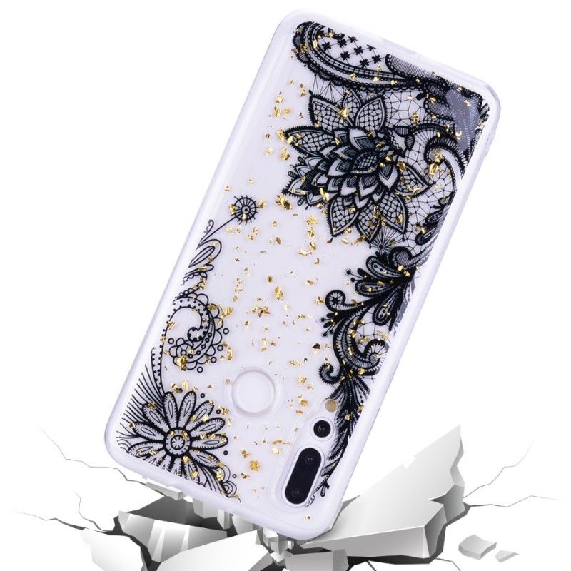 Coque Huawei Y7 2019 Dentelle Et Poussière D'or