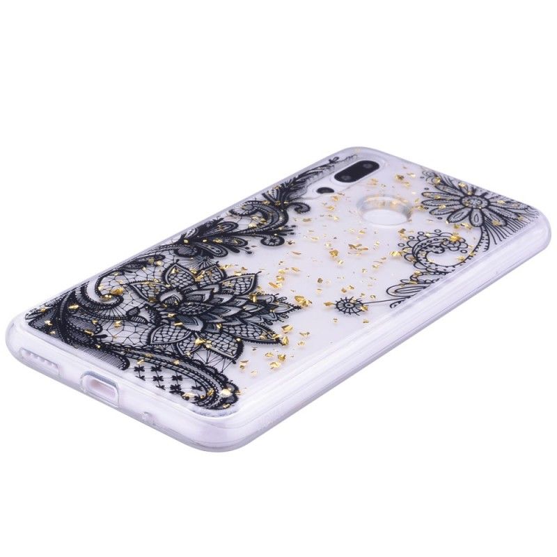 Coque Huawei Y7 2019 Dentelle Et Poussière D'or