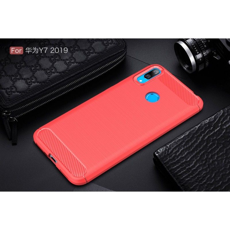 Coque Huawei Y7 2019 Fibre Carbone Brossée