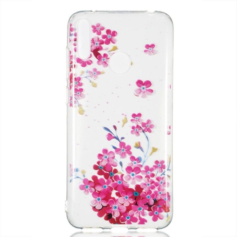 Coque Huawei Y7 2019 Fleurs Jaunes Et Magentas