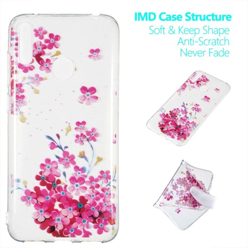 Coque Huawei Y7 2019 Fleurs Jaunes Et Magentas