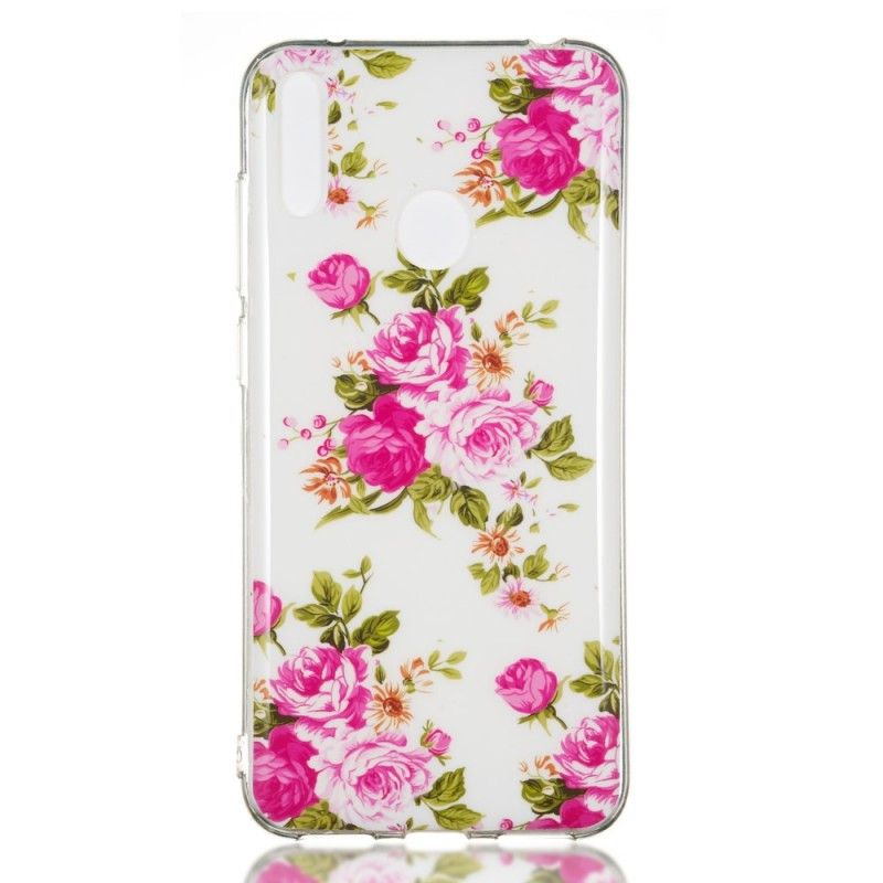 Coque Huawei Y7 2019 Fleurs Liberty Fluorescente