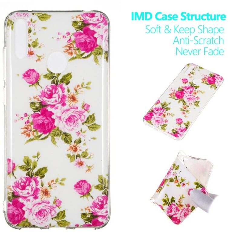 Coque Huawei Y7 2019 Fleurs Liberty Fluorescente