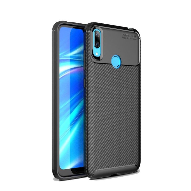 Coque Huawei Y7 2019 Flexible Texture Fibre Carbone