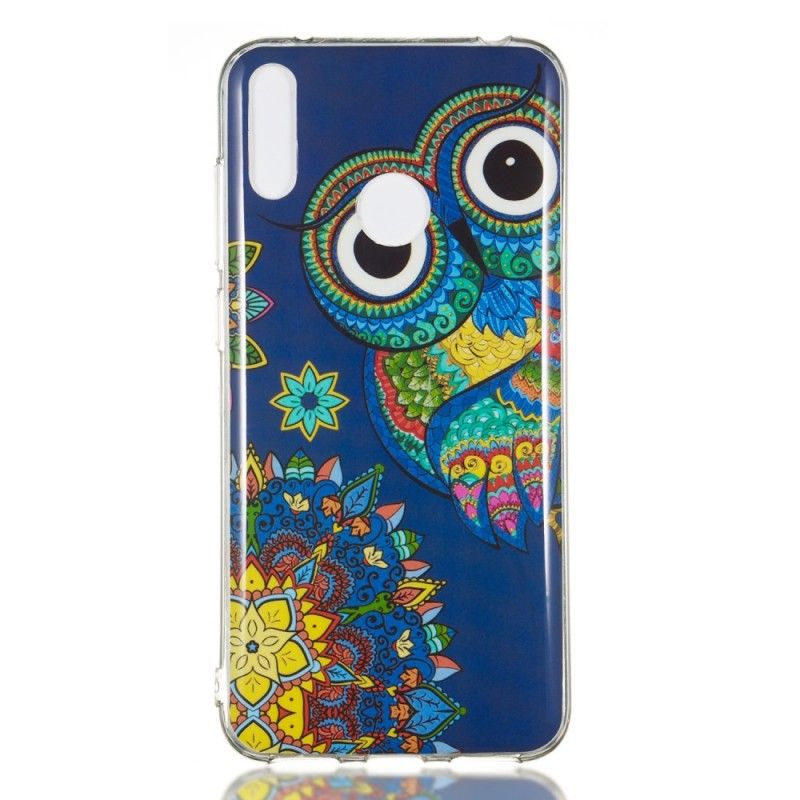 Coque Huawei Y7 2019 Hibou Mandala Fluorescent