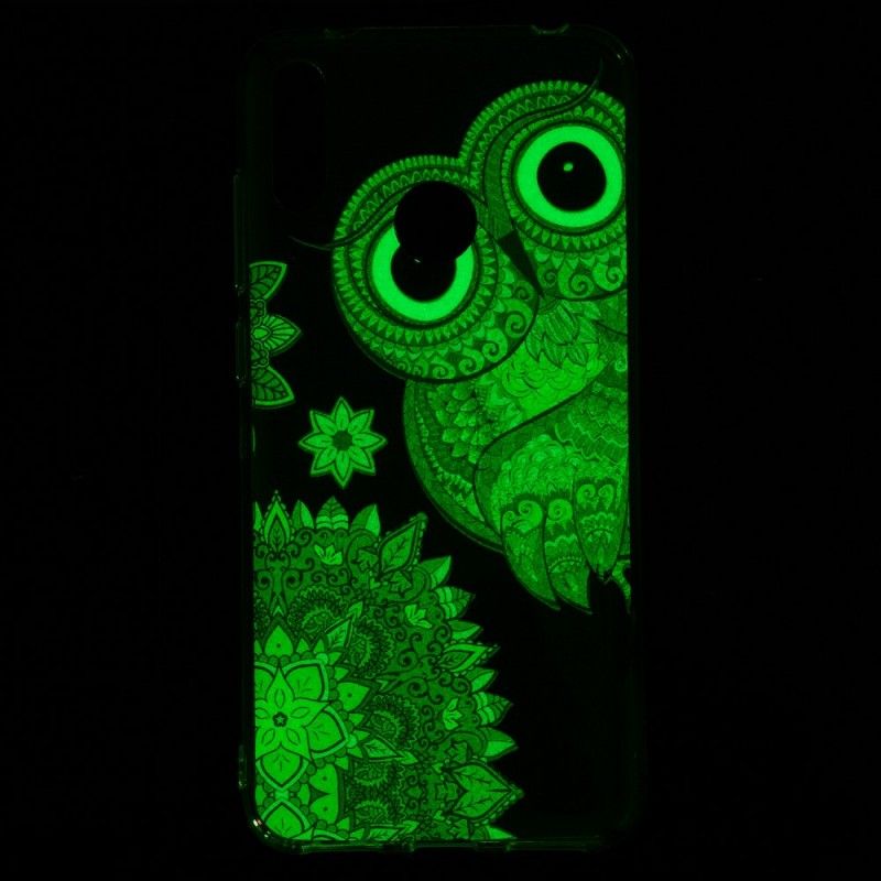 Coque Huawei Y7 2019 Hibou Mandala Fluorescent