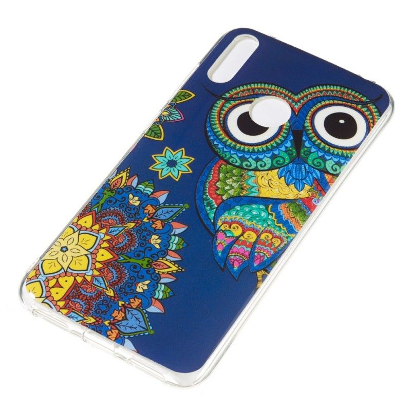 Coque Huawei Y7 2019 Hibou Mandala Fluorescent