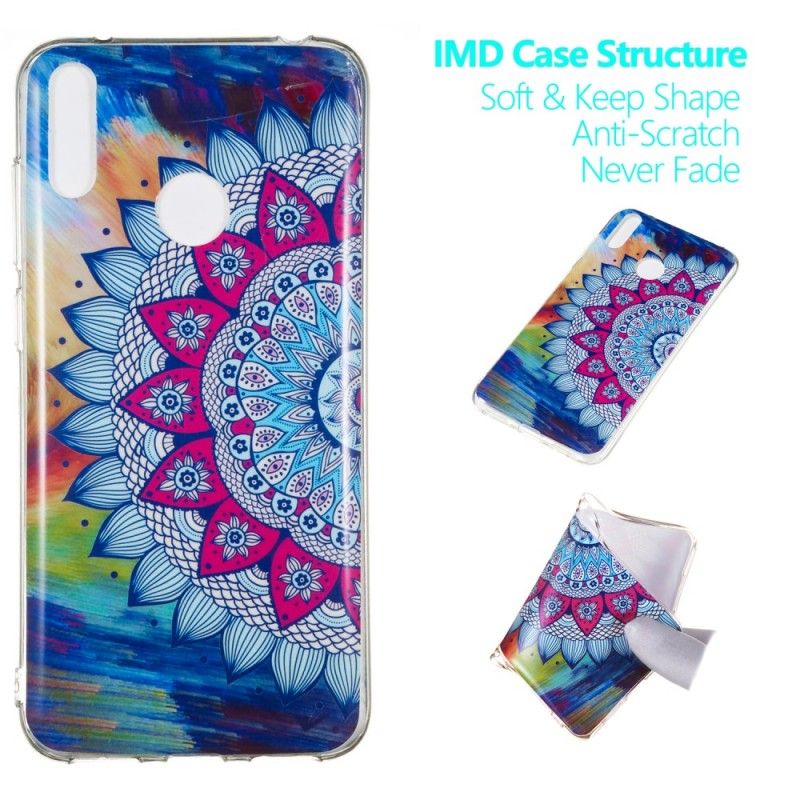 Coque Huawei Y7 2019 Mandala Coloré Fluorescente