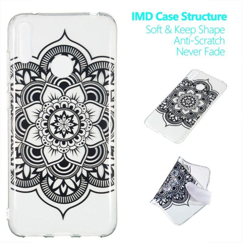 Coque Huawei Y7 2019 Mandala Noir Art