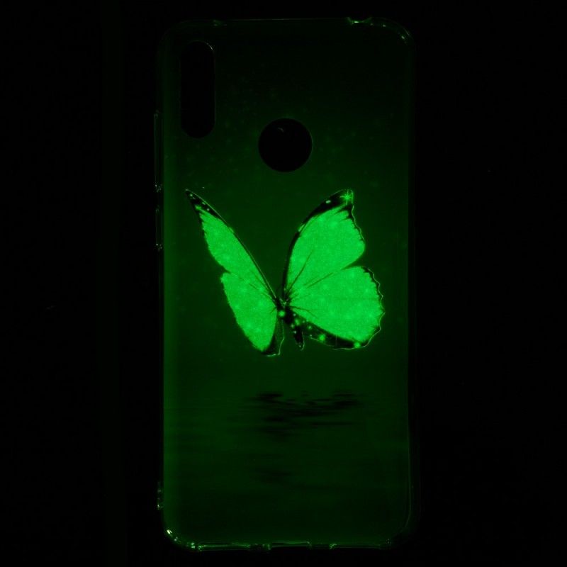 Coque Huawei Y7 2019 Papillon Bleu Fluorescente