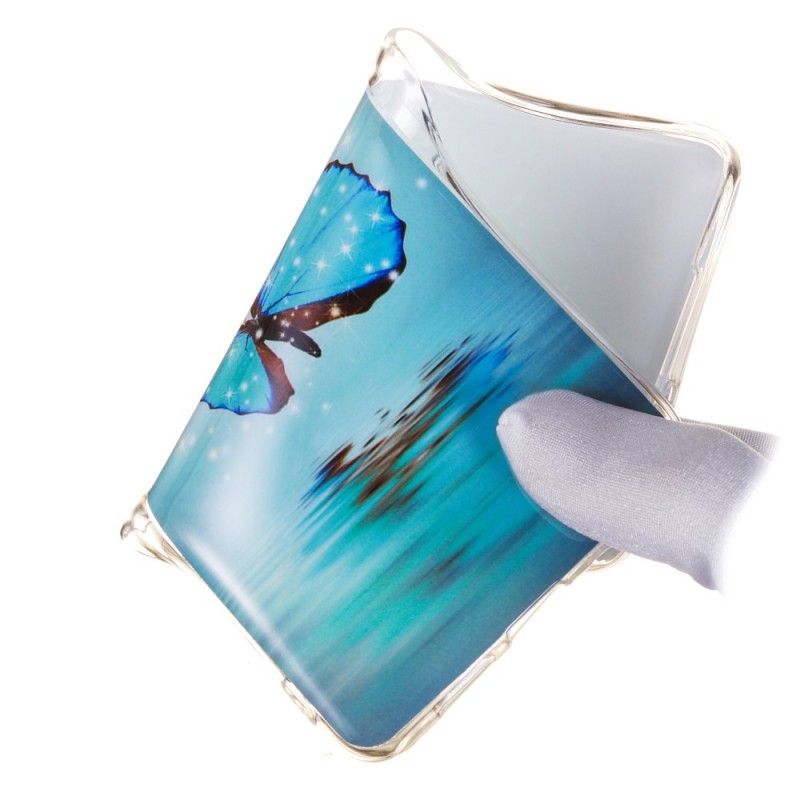 Coque Huawei Y7 2019 Papillon Bleu Fluorescente