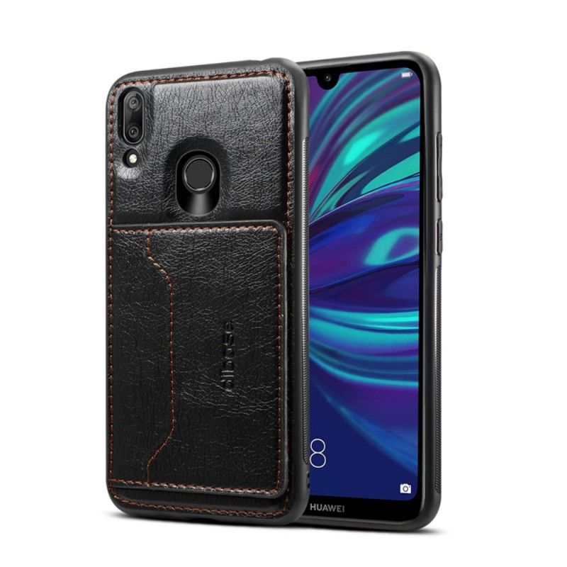 Coque Huawei Y7 2019 Simili Cuir Porte-carte Support