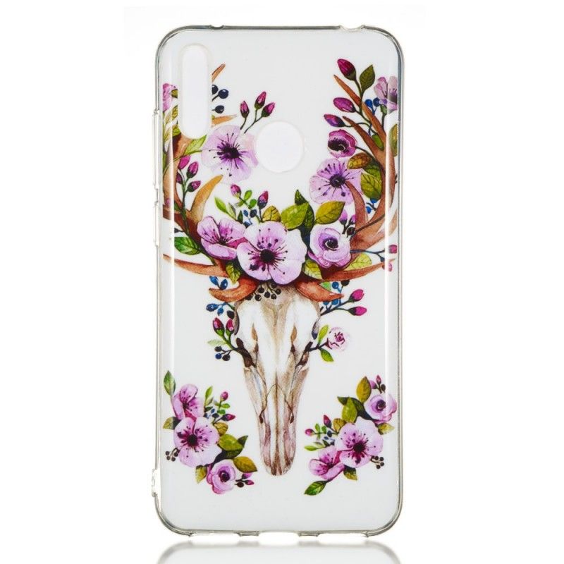 Coque Huawei Y7 2019 Wapiti Fleuri Fluorescente