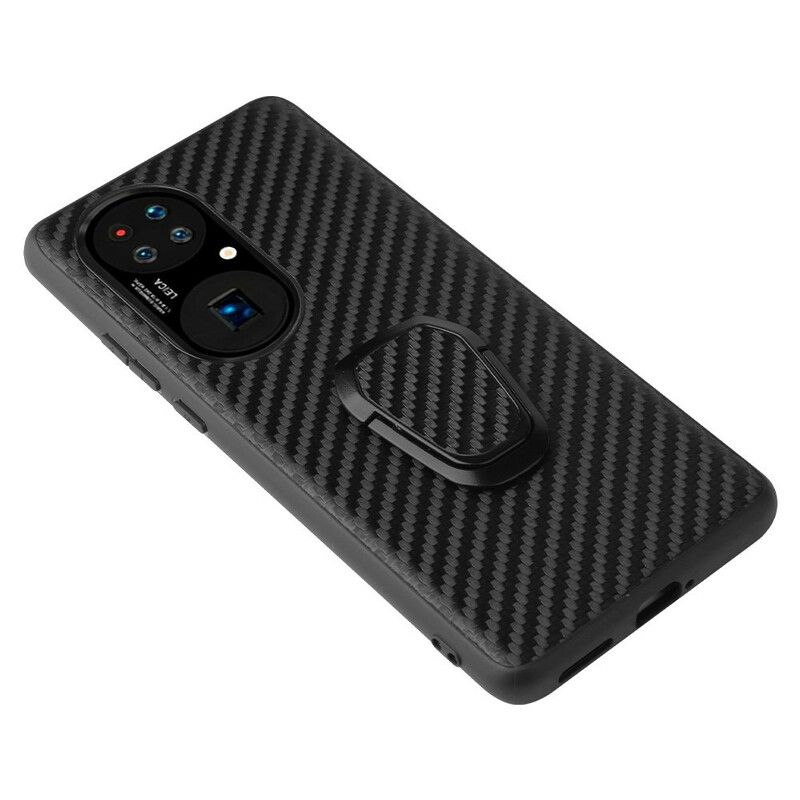 Coque Pour Huawei P50 Pro Fibre Carbone Anneau-support