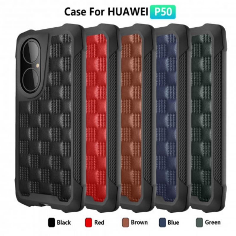 Coque Pour Huawei P50 Style Matelassé Coins Renforcés